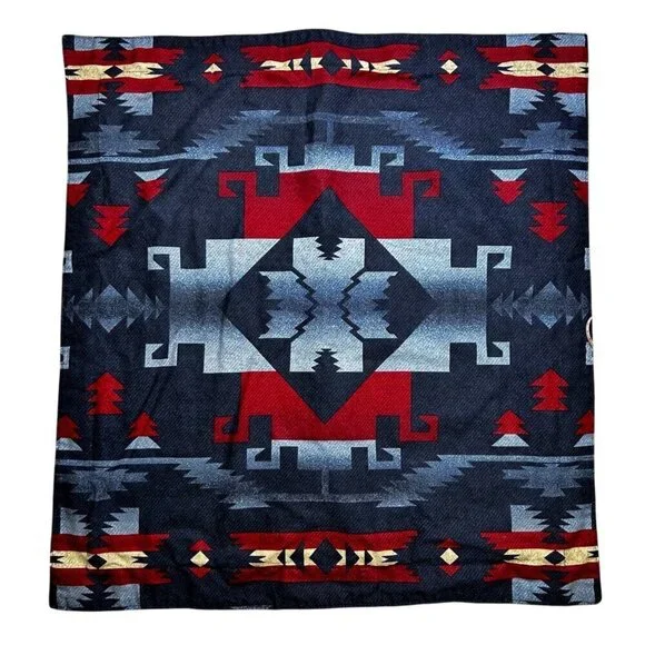Ralph Lauren Cartwright Blue Aztec Pillow Shams Valance VTG Set of 4