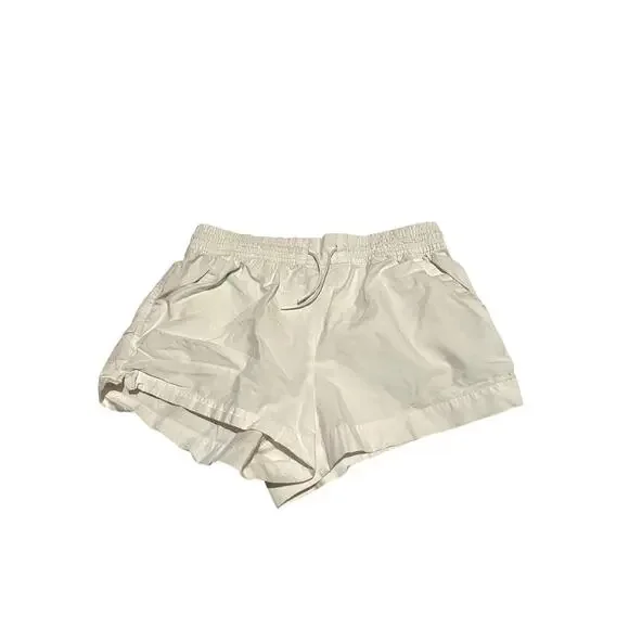 Athleta Girl Size XL 14 White 100% Cotton Athletic Shorts Elastic Waist