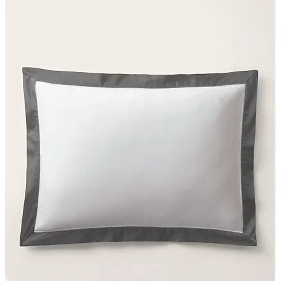 NEW Ralph Lauren Organic Cotton Sateen Border King‎ Sham Graphite