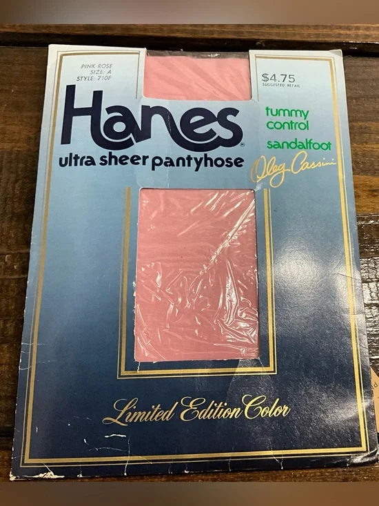 Vintage Hanes Oleg Cassini Ultra Sheer Pantyhose Rose Pink Size A Style 710F NOS