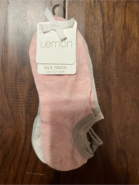 Lemon Legwear Women's Low Cut Socks - Gray & Pink 3-Pair Set, MSRP $18