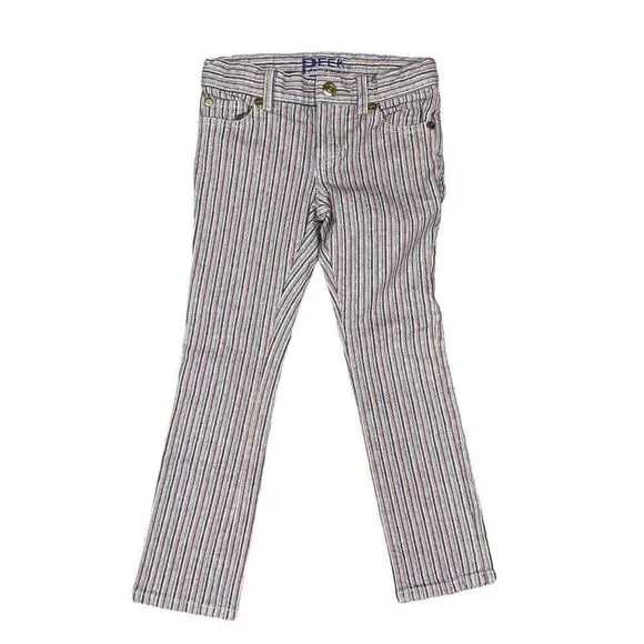 Peek Dungarees Rainbow striped  Girl Jeans Size 6