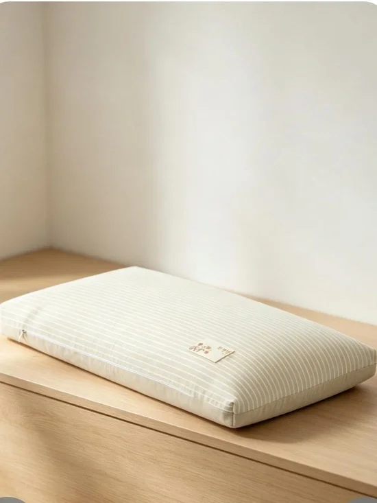 Buckwheat Pillow with Removable Washable Cover 19x11”