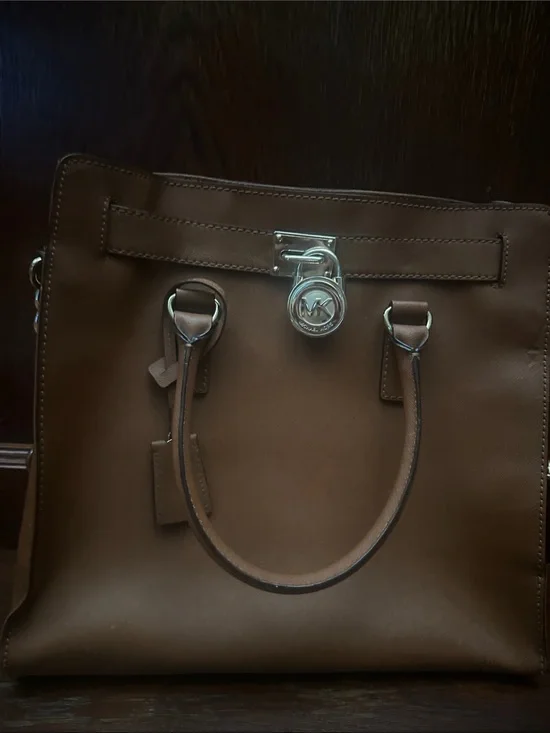 Michael Kors Hamilton Chocolate Brown Saffiano Leather Satchel