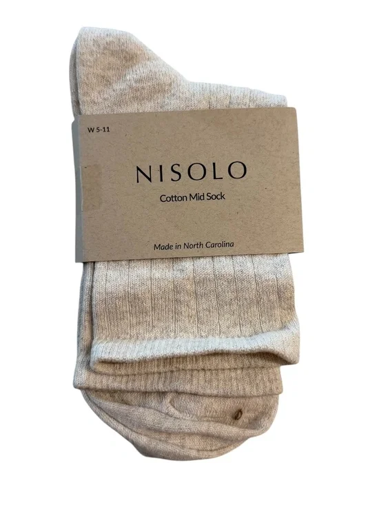 Nisolo Women's Tan Medium Cotton Mid Socks Sz 5-11 NWT