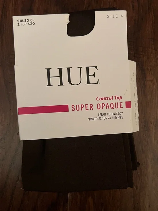 Hue Women's Super Opaque Control Top Tights U6620 - Espresso Solid size 4