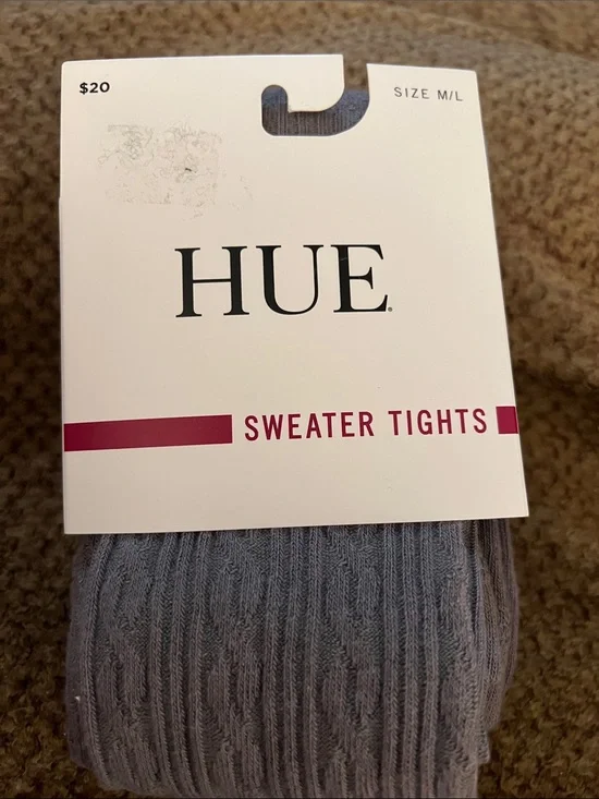 Hue Women's Cable Sweater Tights Style U24245 Grey Size M/L MSRP $20