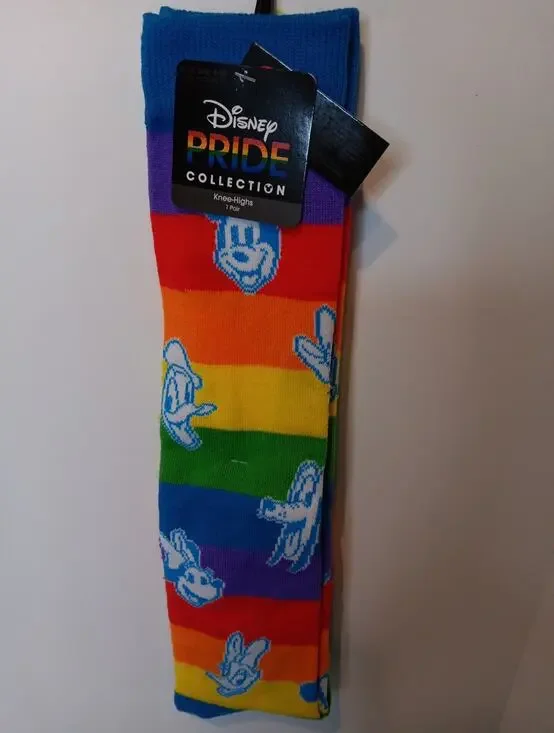 Disney Pride Collection Rainbow Knee High Socks 1 Pair Size 4-10