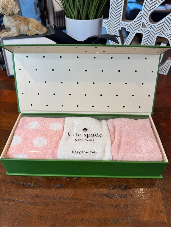 kate spade Pink & Cream Cozy Low Cut Sock Trio