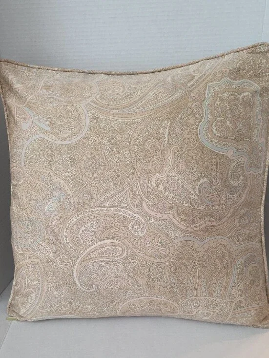Lauren Ralph Lauren Pastel Paisley Floral Beige Pink Blue Accent Pillow Covers