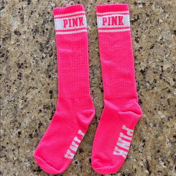 VS PINK‎ Vintage Knee High Pink striped knee-high Socks
