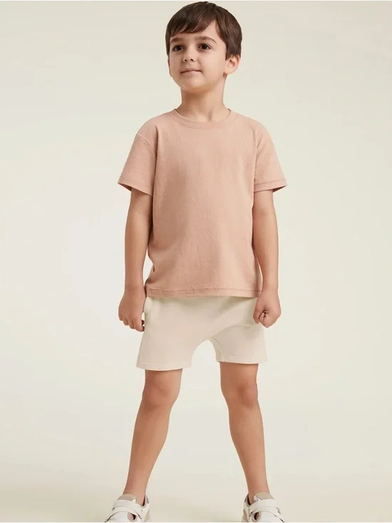 Tones Toddler Boys Lounge Short - Cream