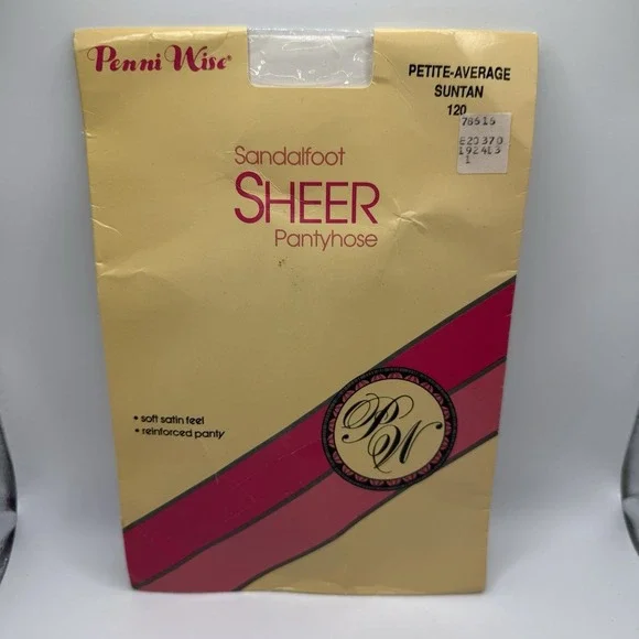 Vintage 60S Penni Wise‎ Petite Average Suntan Nylon Pantyhose Sandalfoot Sheer