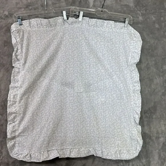 Laura Ashley Euro Pillow Sham (1) Chloe Blue White Floral Ruffled Cottage Core
