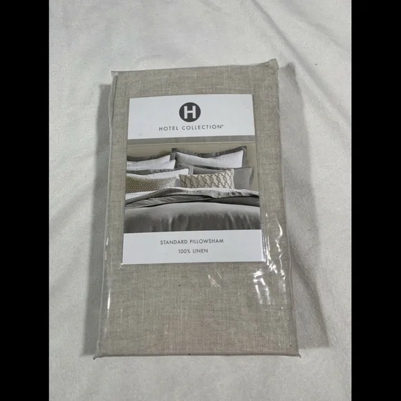 NIB‎ Hotel Collection Natural Linen (1) Standard Sham Pillow Case