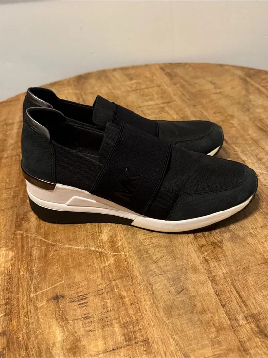 Michael Kors Black and White Slip-On Platform Sneaker