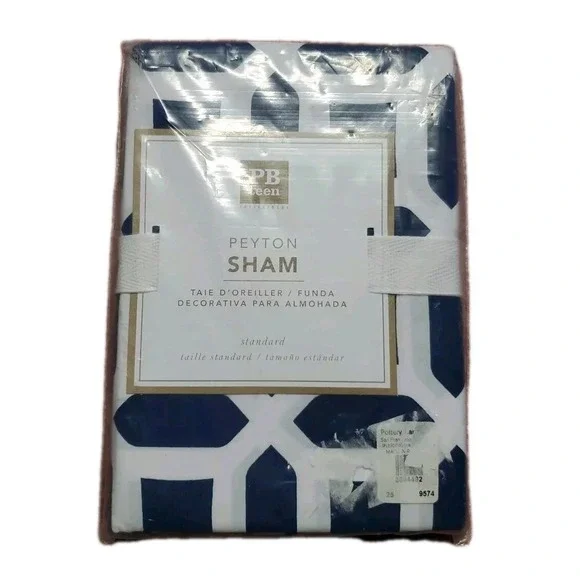 Pottery Barn PB Teen Peyton‎ Cotton Sham Standard Blue and White