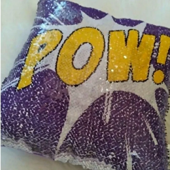 NWT SEQUIN DECORATIVE PILLOW COMICS CUSHION PLUSH PILLOW 13