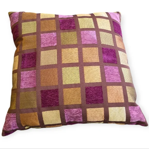 Spencer home‎ decor windowpane pillow patchwork velvet checker textured