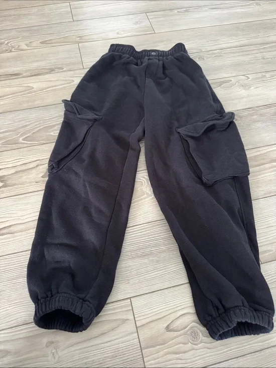 Zara Black Cargo Jogger Sweatpants