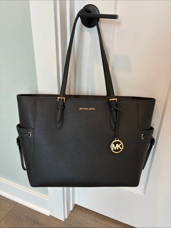 Michael Kors Black Tote with Gold Hardware