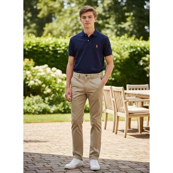 Southern Tide Boys Khaki Tan 5-Pocket Twill Chino Pants Size 14 Cotton Stretch