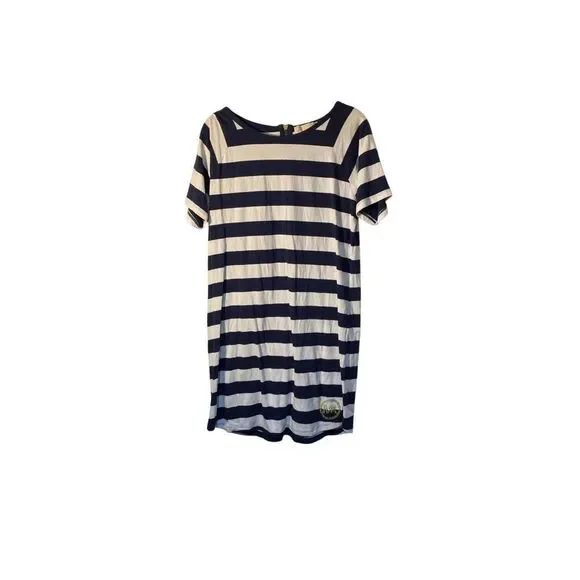 Michael Kors women’s blue and white striped nautical, print dress size medium