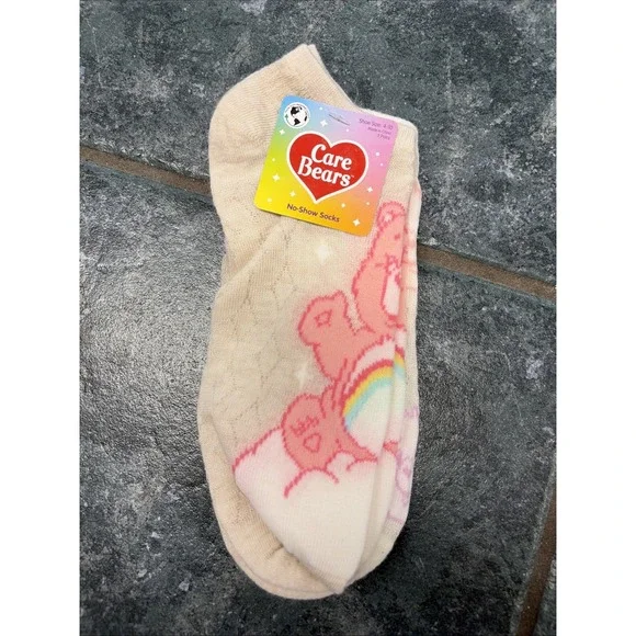Care Bears No Show Socks - Size 4-10 - 3 Pair - New