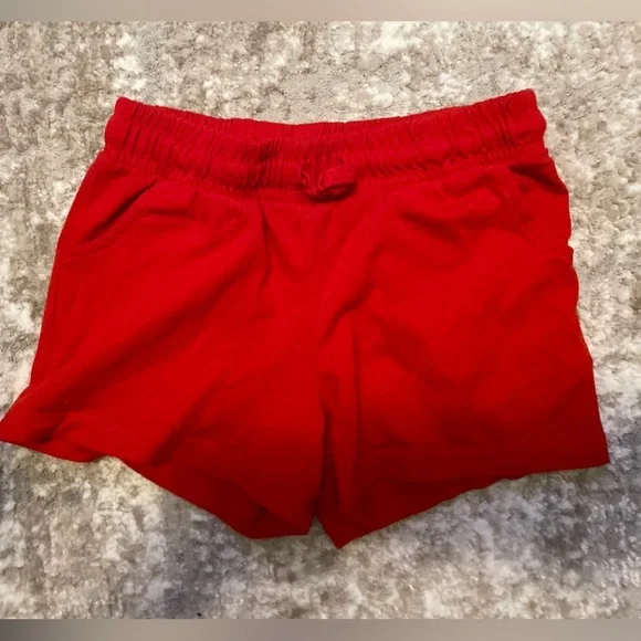 Cat & Jack Bright Red Kids Shorts with drawstrings size S 6/7