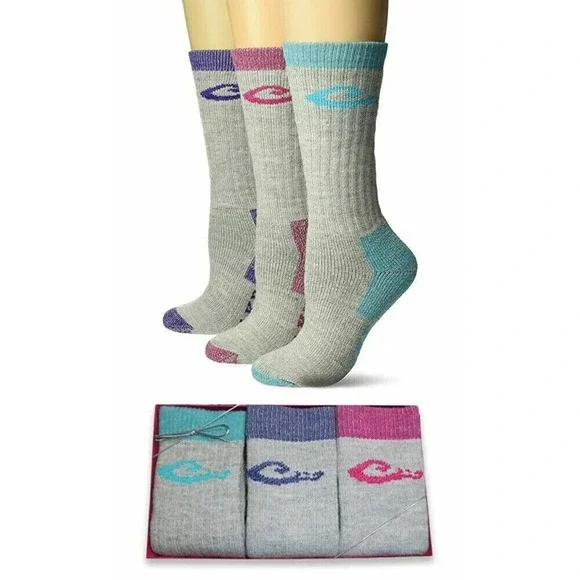 Lady Drake Womens Merino Wool Blend Sock Set Of 3 Gift Box Hiking New In Box USA