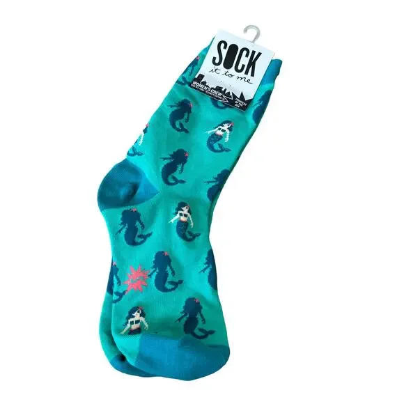 Sock it to Me Mermaid Princess Crew Socks - New with Tags
