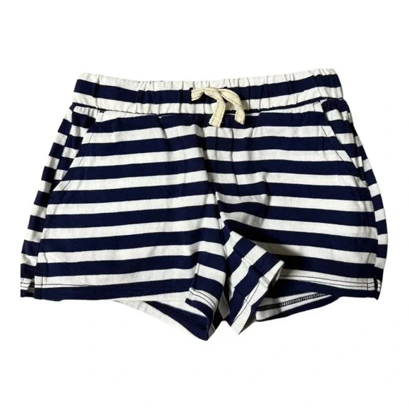Crewcuts J.Crew Kids Cotton Navy White Striped Shorts Size Small 6-7 NWT Girls