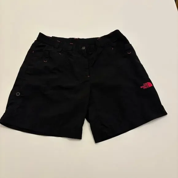 The North Face Youth XL Black Hiking Cargo Shorts Elastic Waist