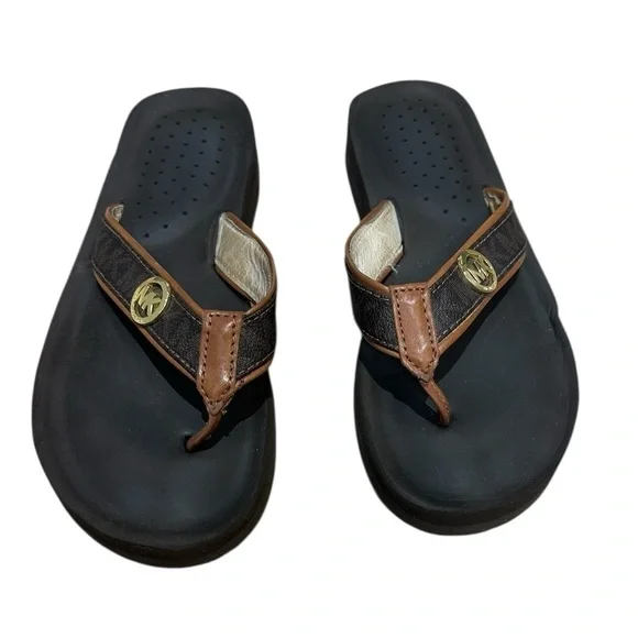 Michael Kors Black and Brown Sandals