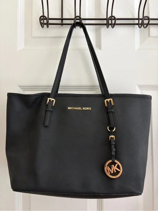 Michael Kors Black Tote with Gold Hardware