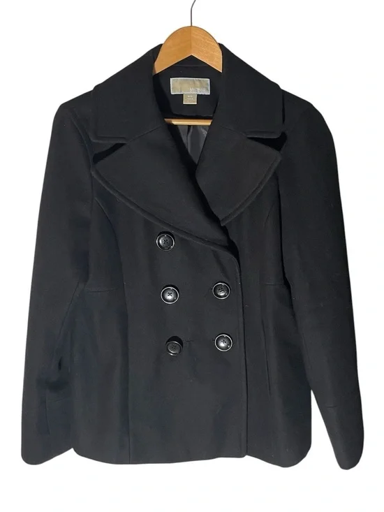 C4- Classic Black Double-Breasted Peacoat Jacket - Women MK Michael Kors Medium
