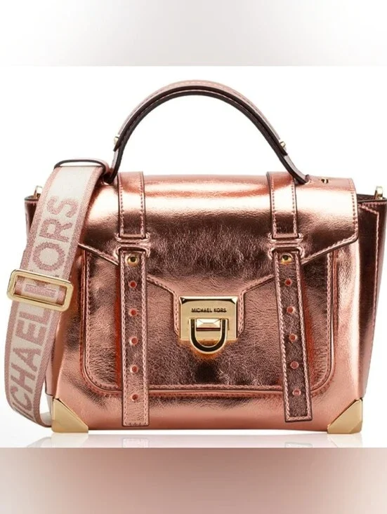 Michael Kors Manhattan Medium Patent Satchel NWOT