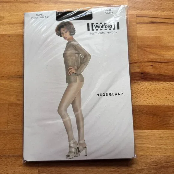 Wolford‎ Neonglanz Sheer Glossy Transparent Tights in Coca (Brown) Size S