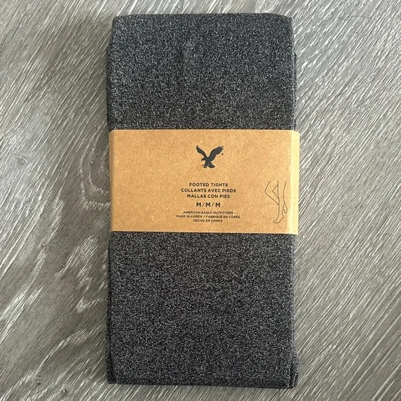 American Eagle Outfitters Dark Gray Footed Tights Size Medium NWT