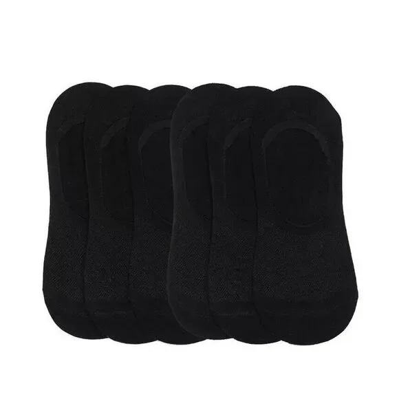 STEMS Women's Basic Liner Socks 6 Pack Black