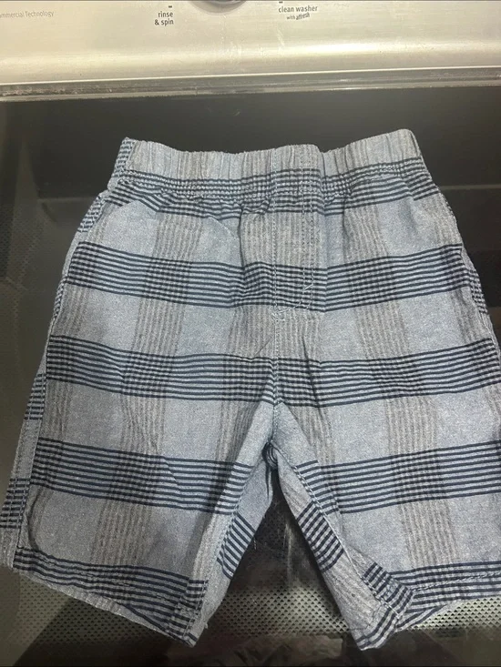 Boys 4t stretch waist plaid casual dress short