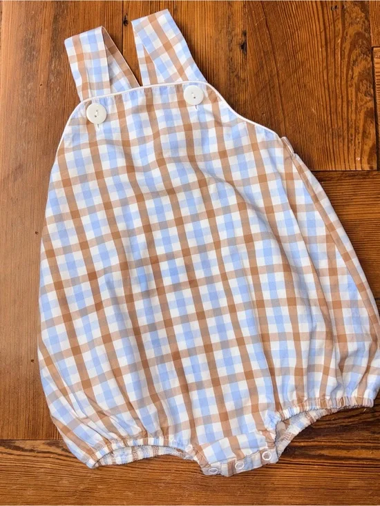 Bare Baby Plaid Toddler Boy Bubble Romper Size 2