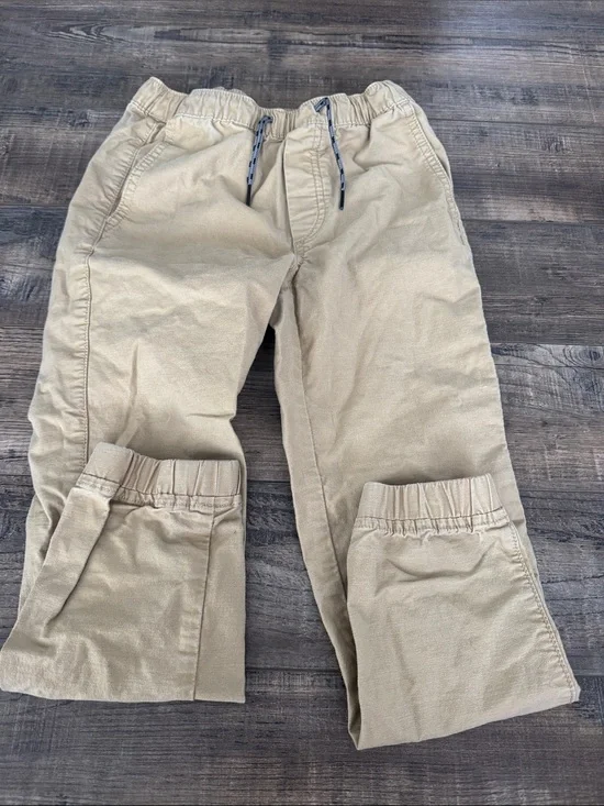 Set of 2 Gap Kids Size M Boys Khaki Drawstring Elastic Pants Used for Uniforms