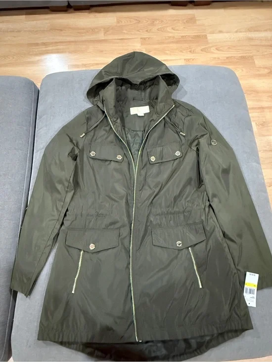 Michael Kors Olive Utility Hooded Jacket NWT