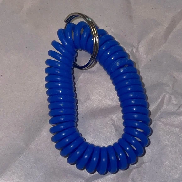 Blue Spiral tele cord Keychain