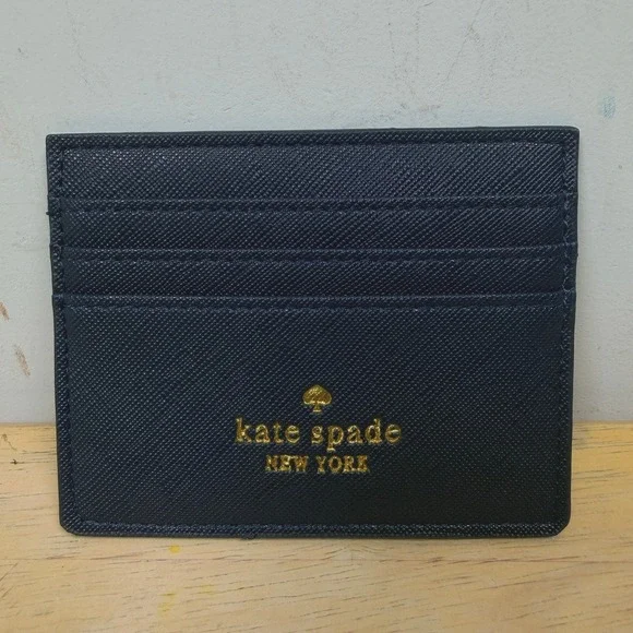 Kate Spade New York Greta Court Graham Glitter Card‎ Case Navy NWT Classic Glam