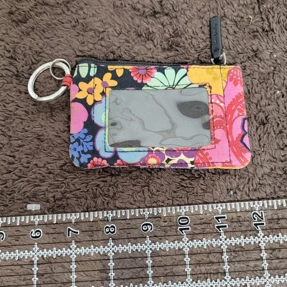 Vera Bradley Floral Nightingale Zip ID Case Wallet Key‎ Ring 10129-122