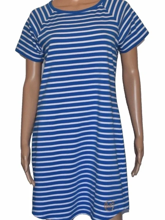 Michael Kors Blue and White Striped Dress Sz M