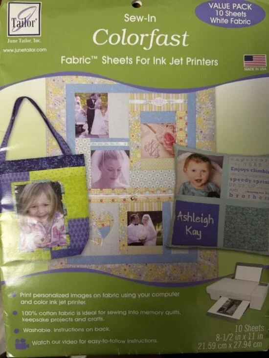 4 Brand new Sheets of June Tailor Colorfast Inkjet Printer Paper/Sewing label