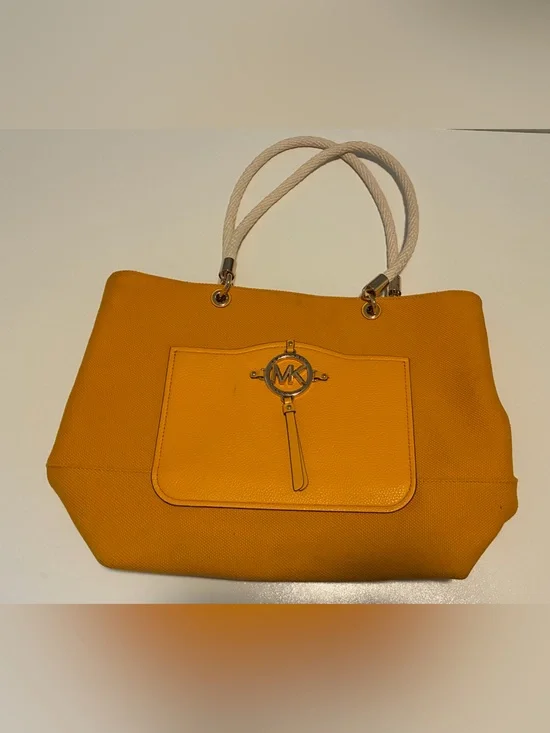 Yellow/Gold Michael Kors Amy Large Rope Tote Bag
